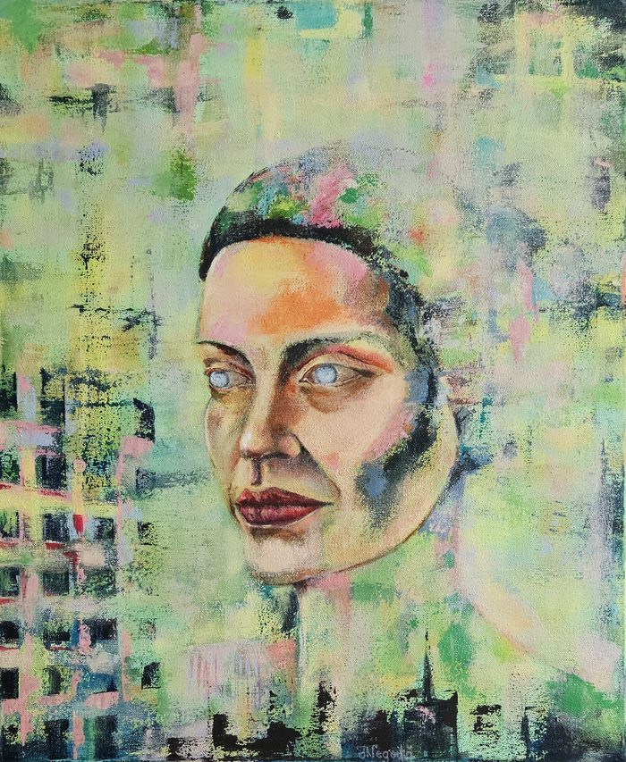Blinded — Acrylic on Canvas by Iuliana Negoiță