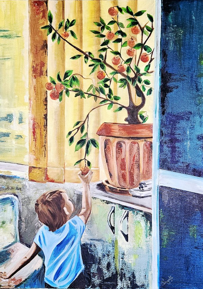 Calamondin — Oil on Canvas Board by Iuliana Negoiță