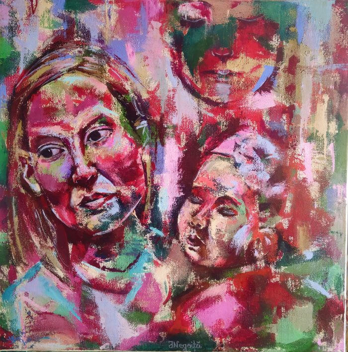 Losing Mother's Love — Acrylic on Canvas by Iuliana Negoiță